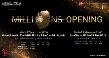 PartyPoker Millions – La fase italiana si apre con degli imperdibili satelliti il 7 e 8 marzo a Saint-Vincent