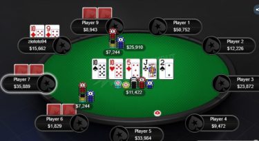 Punti di vista MTT – Trips di dieci in 4-way su bet-call river