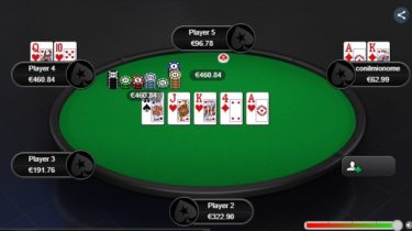 Mamma, che cooler! Full house contro scala reale ad un tavolo 1-2€ di PokerStars