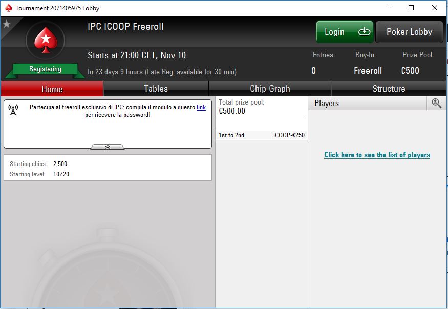 lobby ipc icoop freeroll