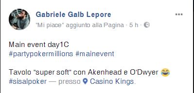 galb status facebook partypoker millions akenhead odwyer