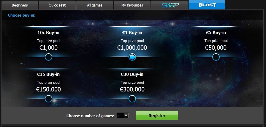 888poker lobby blast un milione