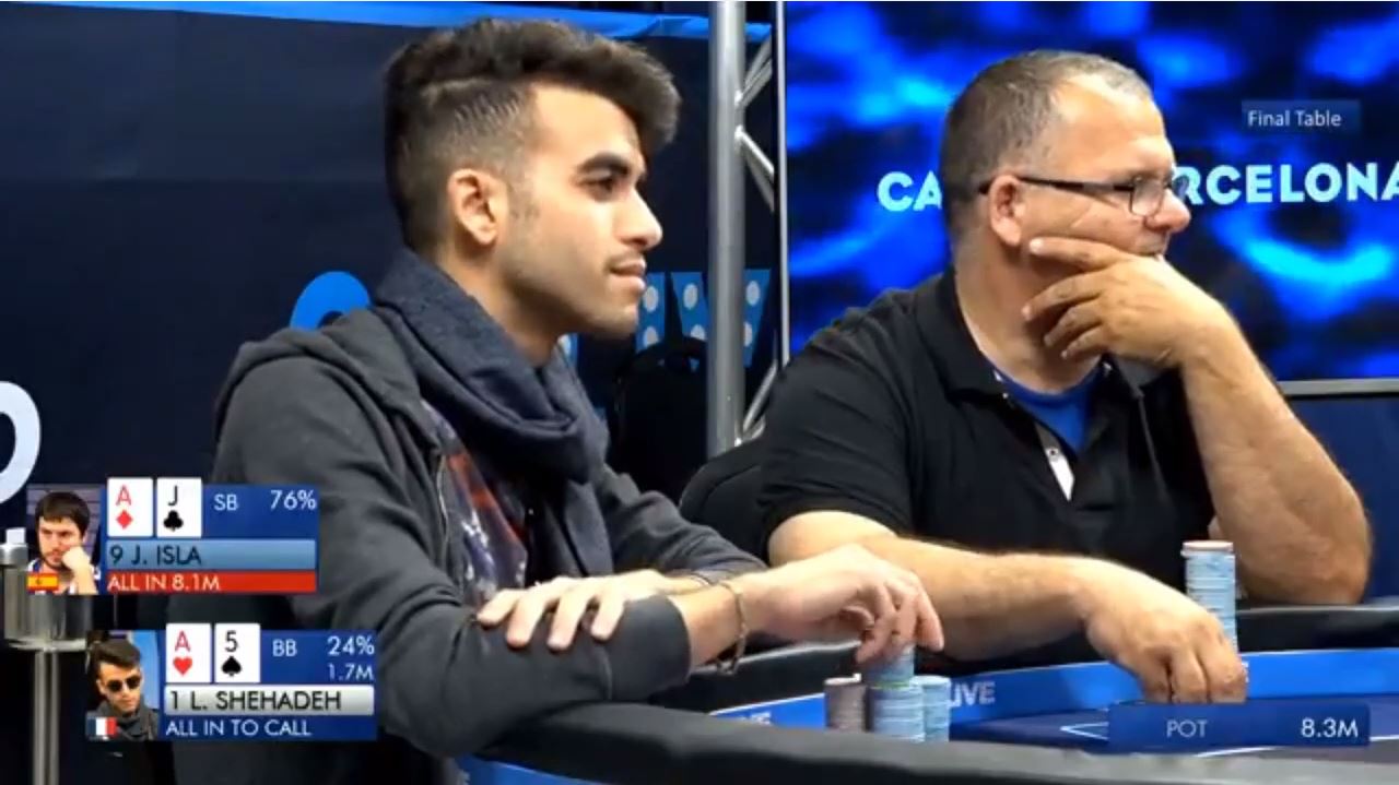 andrea shehadeh mano eliminazione 888live barcellona