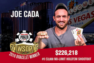 Joe Cada vince il terzo braccialetto al 3.000$ NL Shootout WSOP, al 100.000$ High Roller un dieci left DA URLO!!!