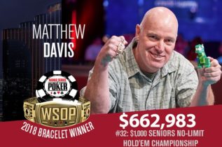 WSOP – Matthew Davis trionfa nel Seniors dei record! Mizrachi comanda ancora nel PPC