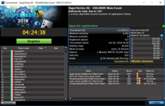 Tutti i satelliti 888poker per qualificarsi last-minute al Main Event Super Series da 100.000€ garantiti!