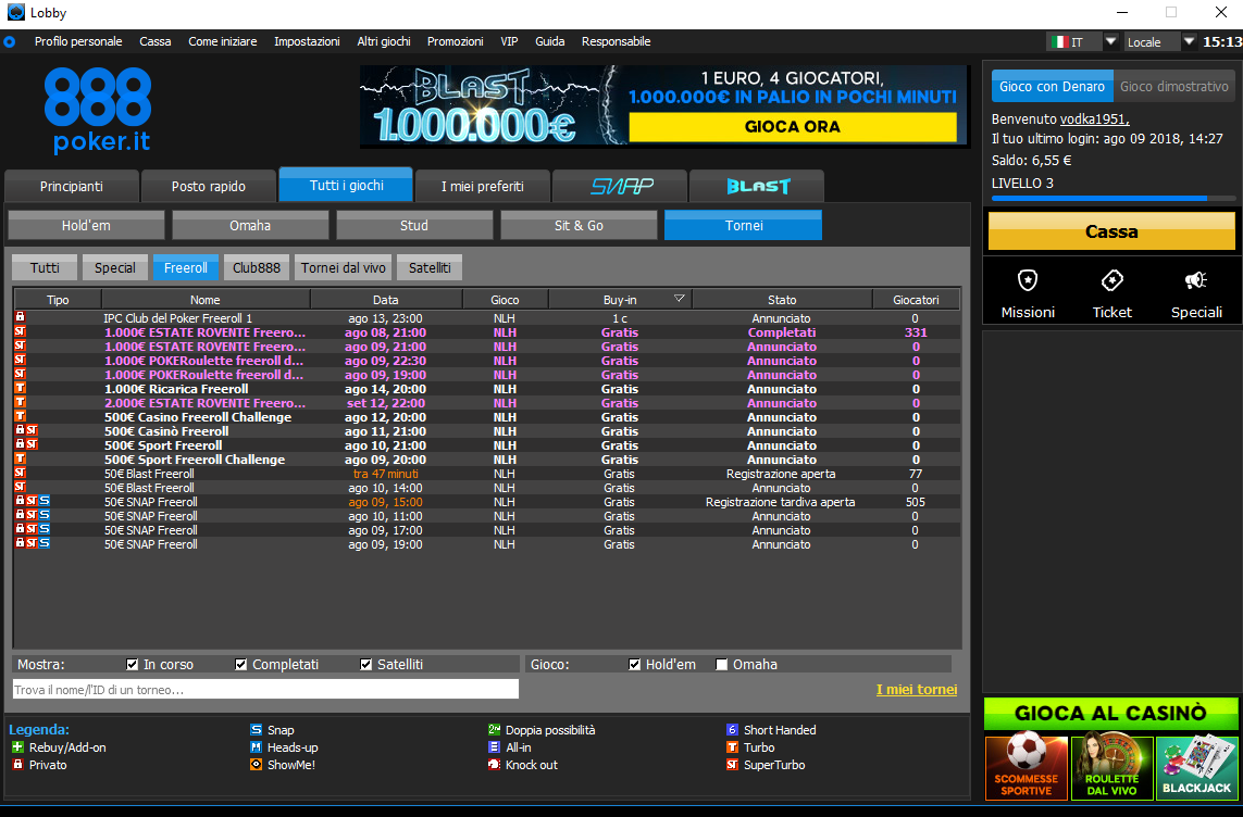 lobby 888poker ipc club freeroll