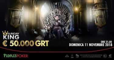 Arriva un novembre incredibile su People’s Poker con 1.000.000€ in palio e il ritorno del Sunday KING