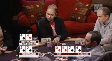 Mani Storiche – Negreanu non crede e spara 200.000$ in faccia a David Benyamine