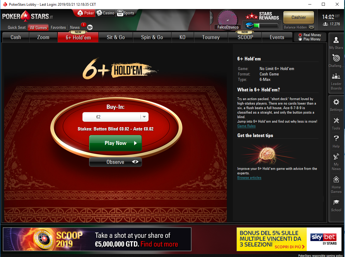 6+holdem lobby pokerstars