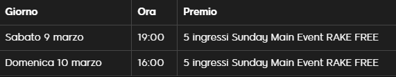 programma freeroll domenica rake free 888poker