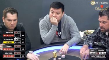 Incredibile mano al Live at the Bike: scale, set e flush draw in un monster pot (Video)