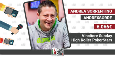 Andrea Sorrentino: ennesimo Sunday High Roller vinto e ancora tanta fame di successo