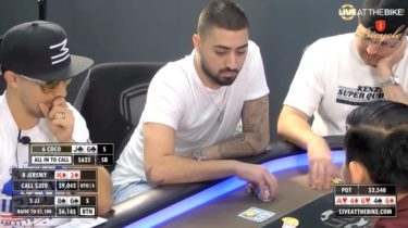 Poker no sense davanti alle telecamere del Bike! Coco folda il full migliore al river