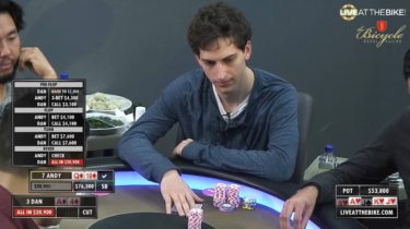 Che duello al Bike! Zack la spunta su Tsai trasformando Top Pair in bluff
