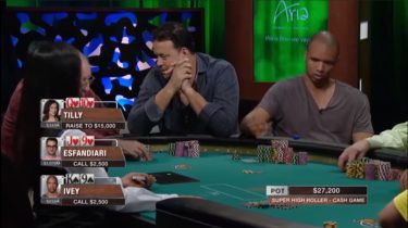 Ivey-Esfandiari, che board! Super High Roller Cash Game 2018