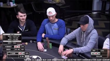 Cash Game: Berkey-Sage e un river movimentato