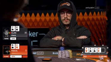 PartyPoker Live Caribbean Main Event 2018: Oliveira vs Hartmann, flush draw da short è sempre un all-in?