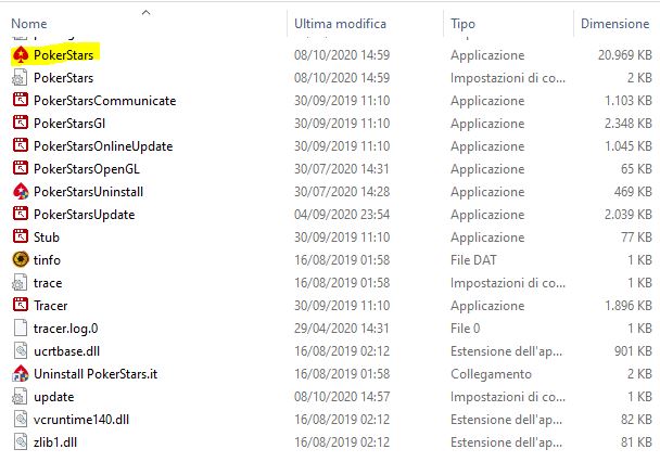 file eseguibile pokerstars senza update