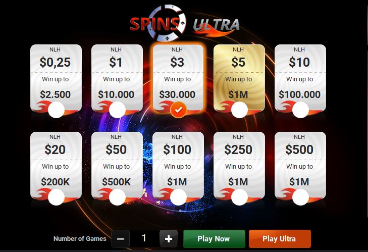 spins ultra partypoker