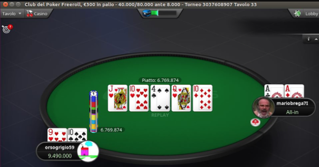 mano finale freeroll club del poker mariobrega71