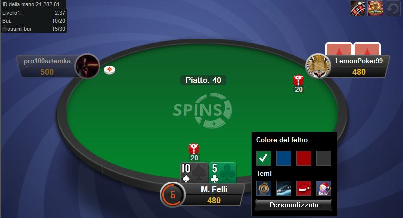 impostazioni tavoli partypoker