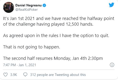 tweet negreanu continua sfida