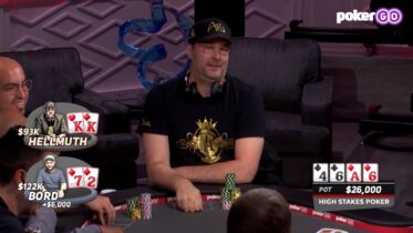 High Stakes Poker: Phil Hellmuth folda coppia di Re, James Bord gli mostra il bluff con 7-2s!