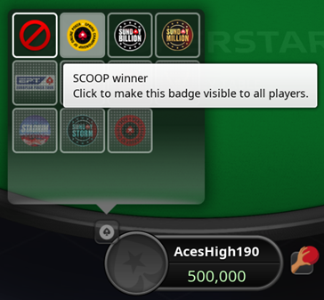 scegliere badge titoli pokerstars