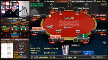 Quando la fortuna arriva in diretta streaming con Jaime Staples su partypoker