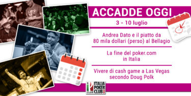 Accadde Oggi: Dato e il super piatto, la fine del .com in Italia, vivere di cash a Vegas secondo Polk