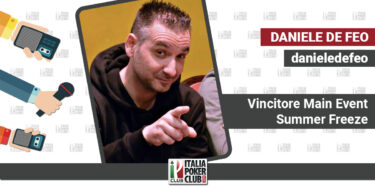 La vittoria al Main Event Summer Freeze con le parole di Daniele De Feo