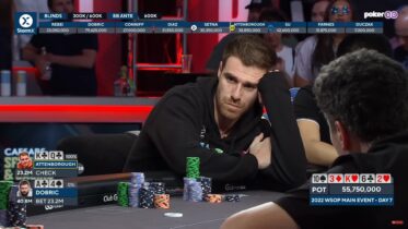 Giocarsi il Main Event WSOP al day 7 con un herocall da dentro o fuori: Attenborough vs Dobric