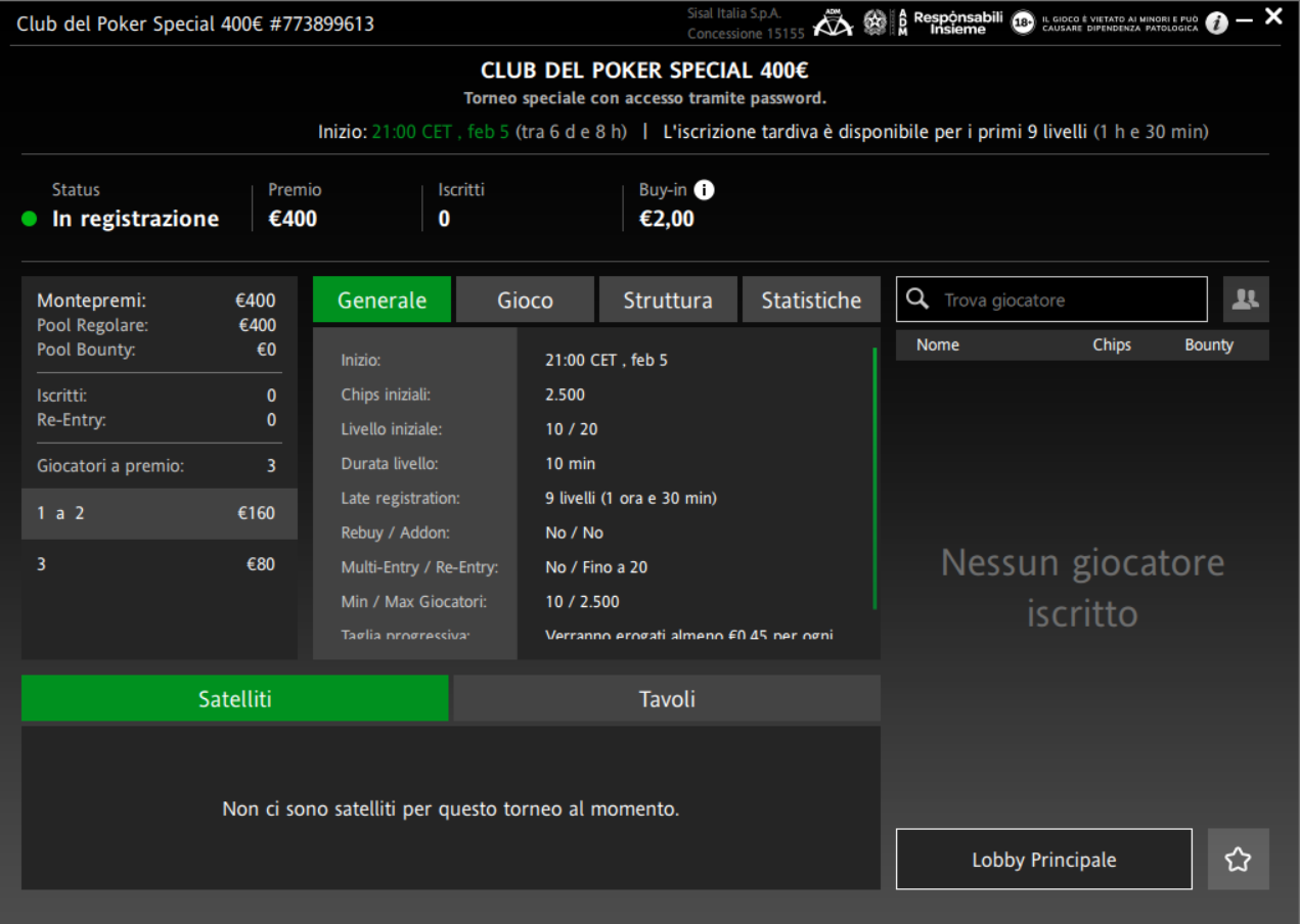 club del poker special 400