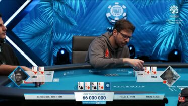 La doppia coppia che ha azzoppato Mustapha Kanit 3 left al Super Main Event WSOP Paradise