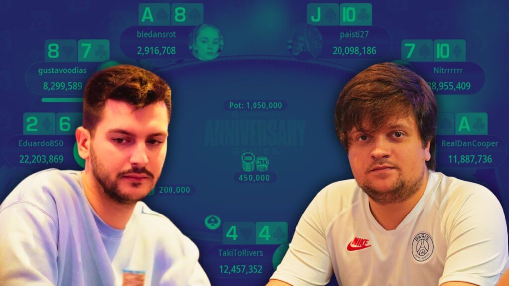 Replay a carte scoperte del tavolo finale High Roller SCOOP KO con Dario Sammartino secondo